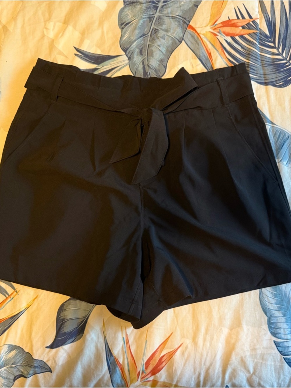 Black Tie-Waist Women’s Shorts